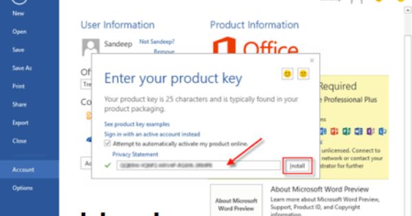 Microsoft office 365 product key activation